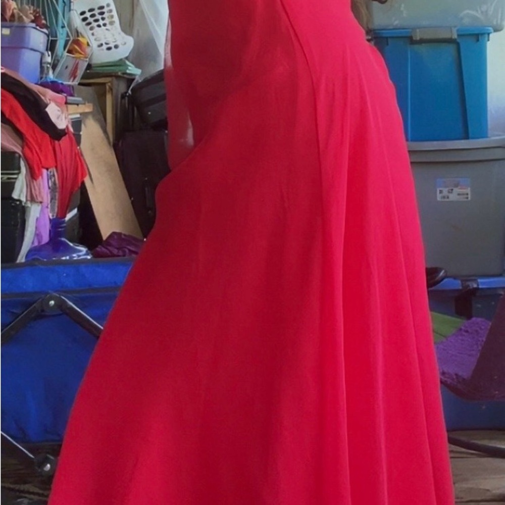 Vibrant Red Floor-Length Dress